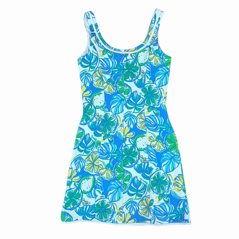Lilly Pulitzer Lola Shift Dress Sweet & Sour Lined Tank Retro 91420 XXS Beachy